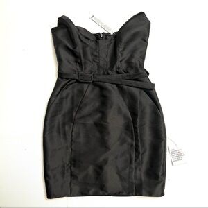 ASOS Black Strapless Dress with Belt Detail
